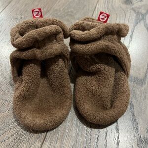 Zutano Brown Baby Booties 12m